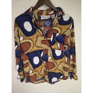 Vintage Button Down Top Electic Workwear Clothing Co Womens Size Small